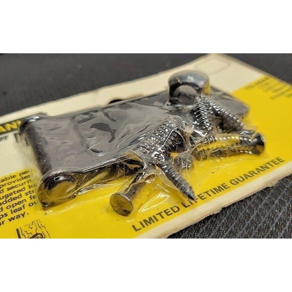 Stanley 3-1/2" Hasp Lot of Two (2) Black finished steel with padlock hole latch - Picture 3 of 3